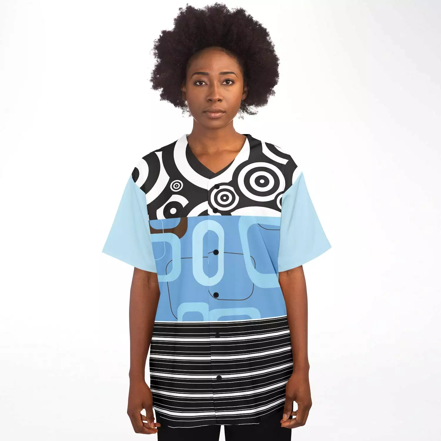 Pacific Palisades Patchwork Button Front Jersey