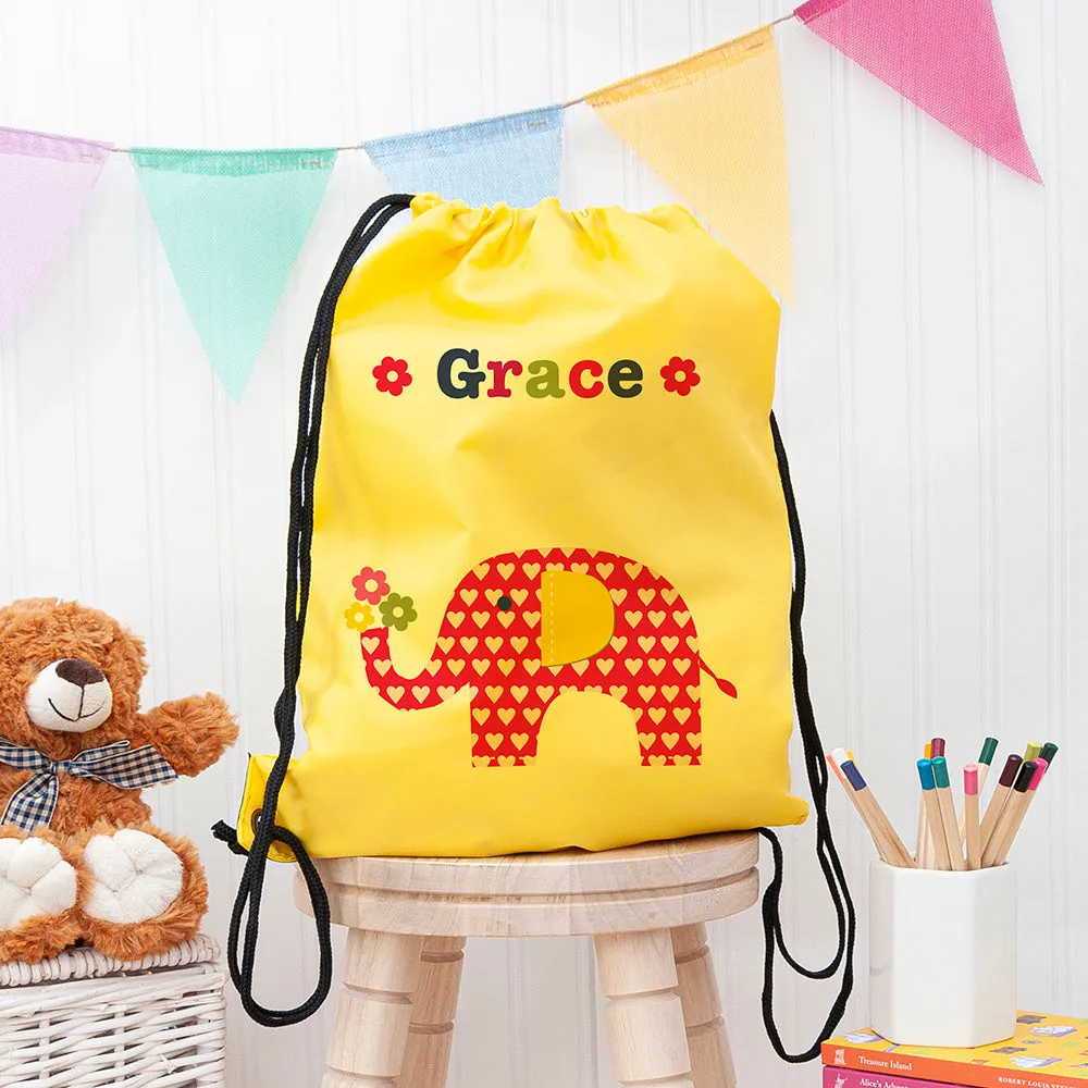 Personalised Girl's Yellow Waterproof Swim Bag