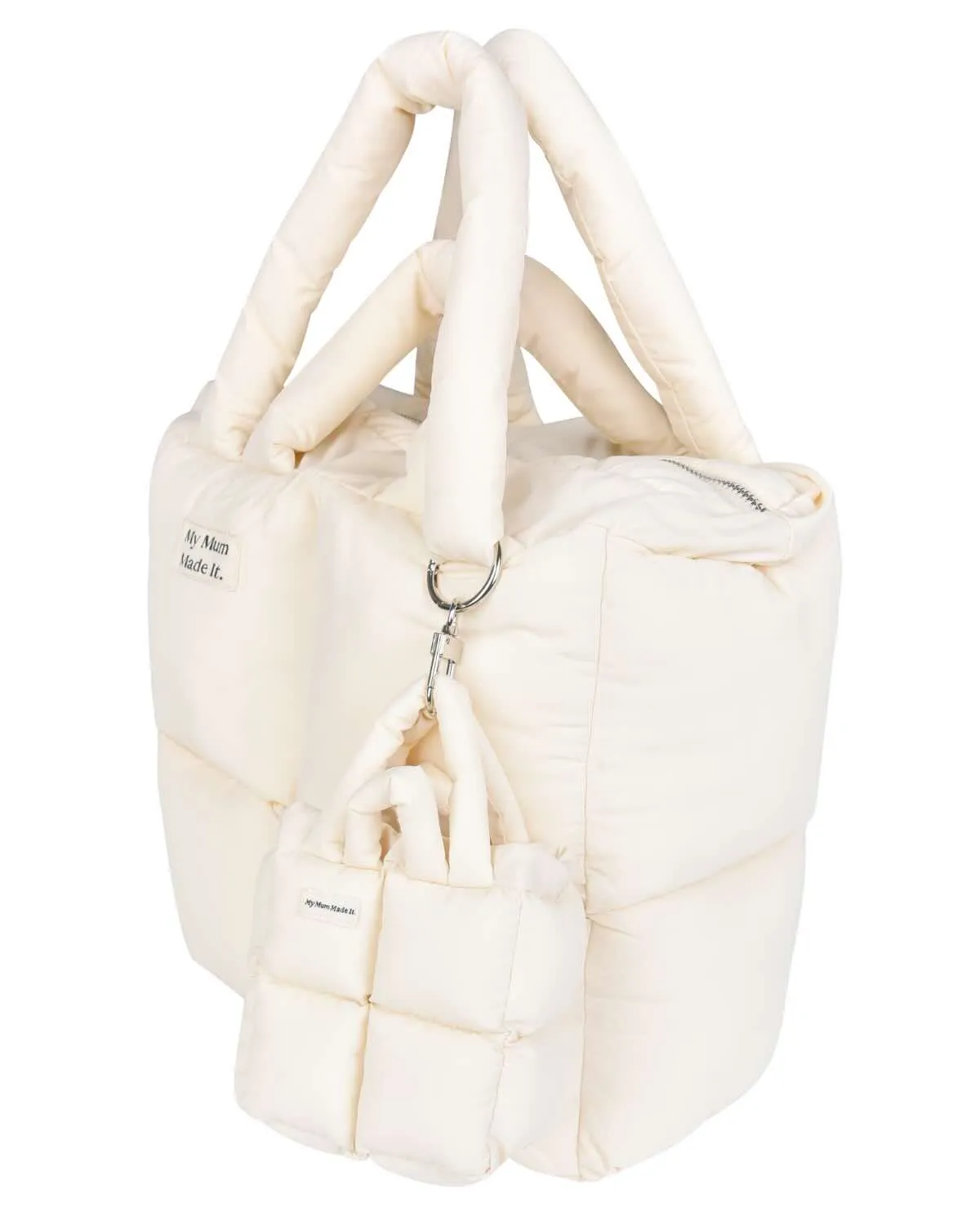 Puffer Mini Keychain Bag - Cream