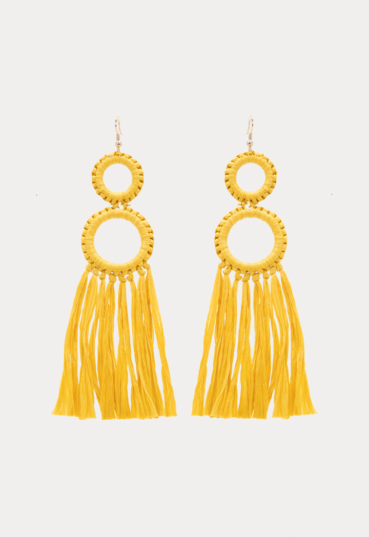 Round Paper Tassel Earrings