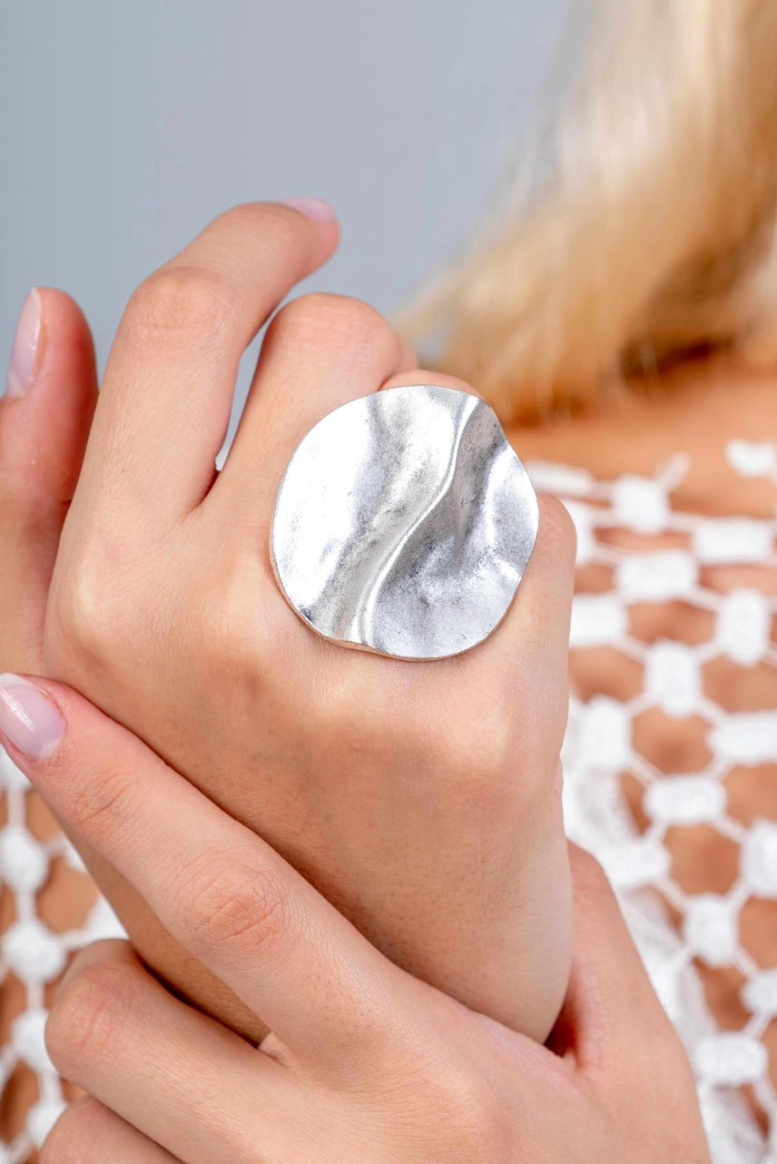 Round Silver Artisan Ring