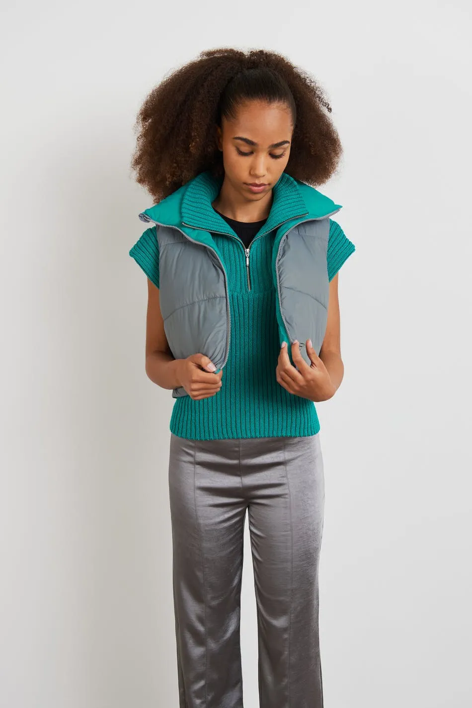 S cropped puffer vest