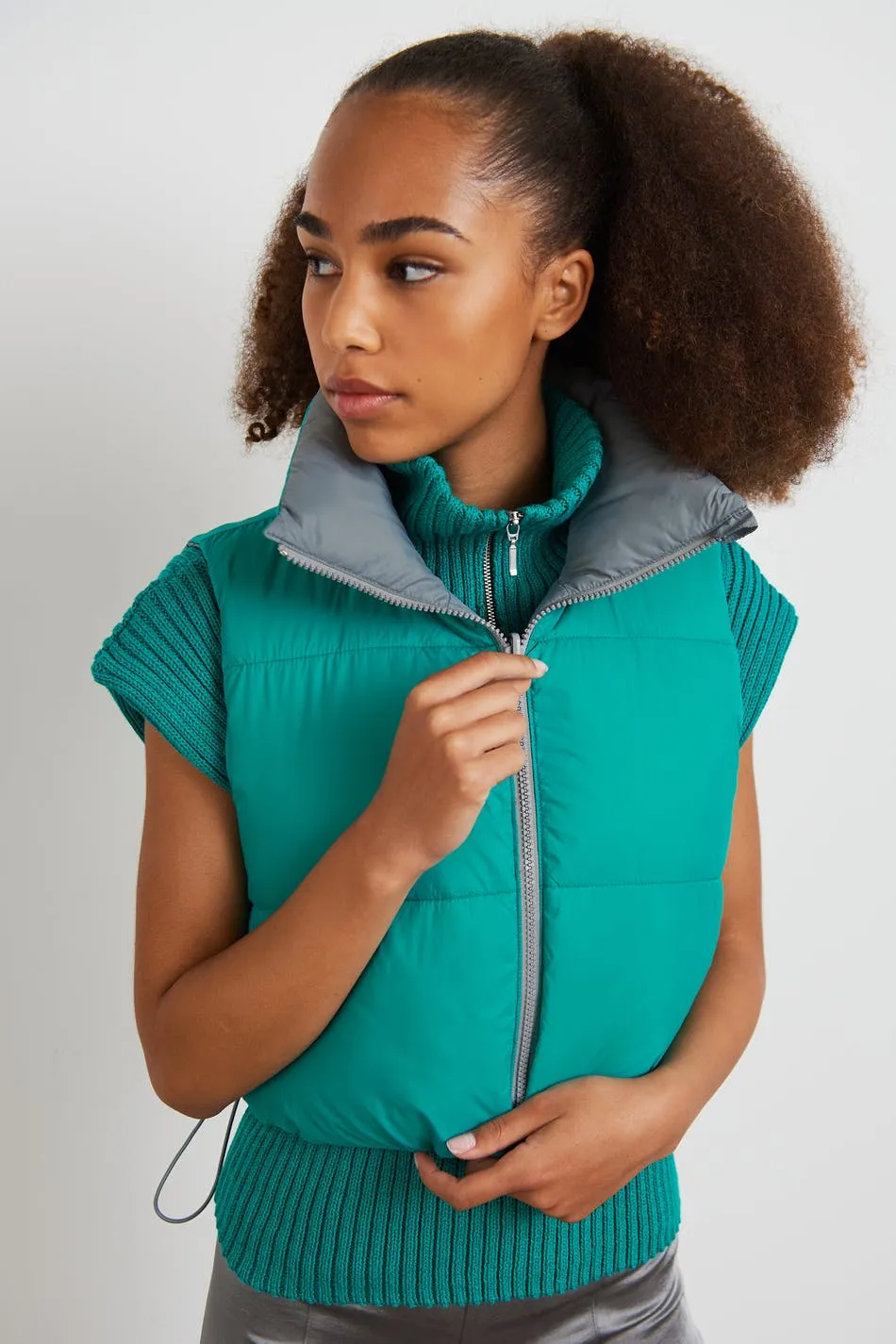 S cropped puffer vest