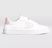 SALVAS White Leather Ice Logo Rose Sneaker Men