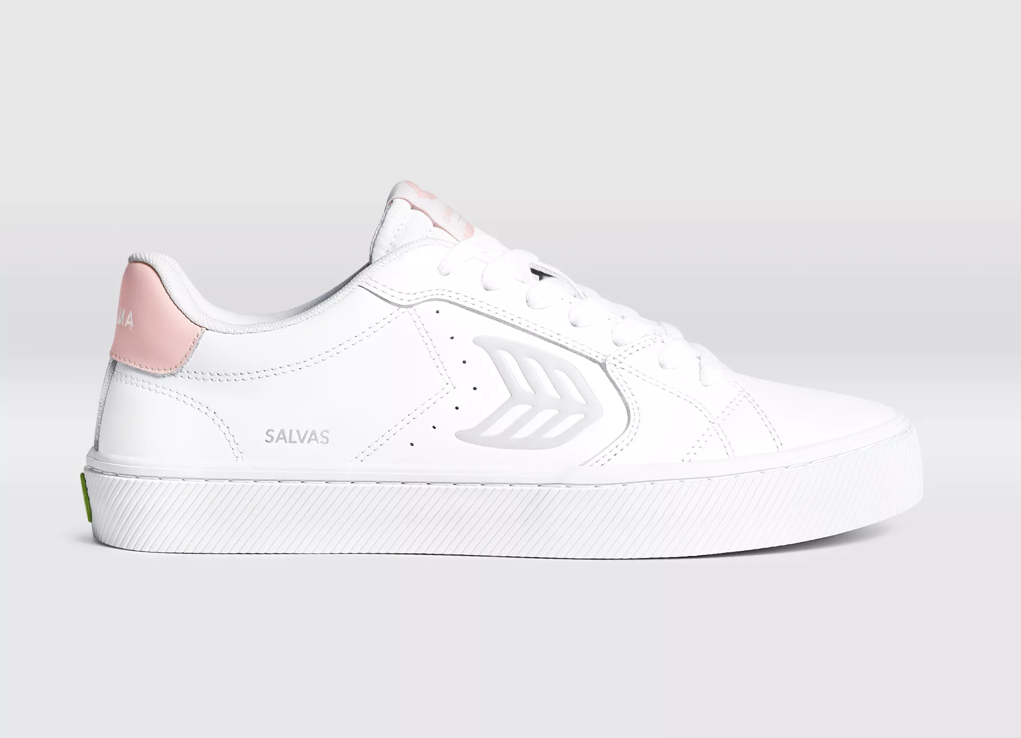 SALVAS White Leather Ice Logo Rose Sneaker Men