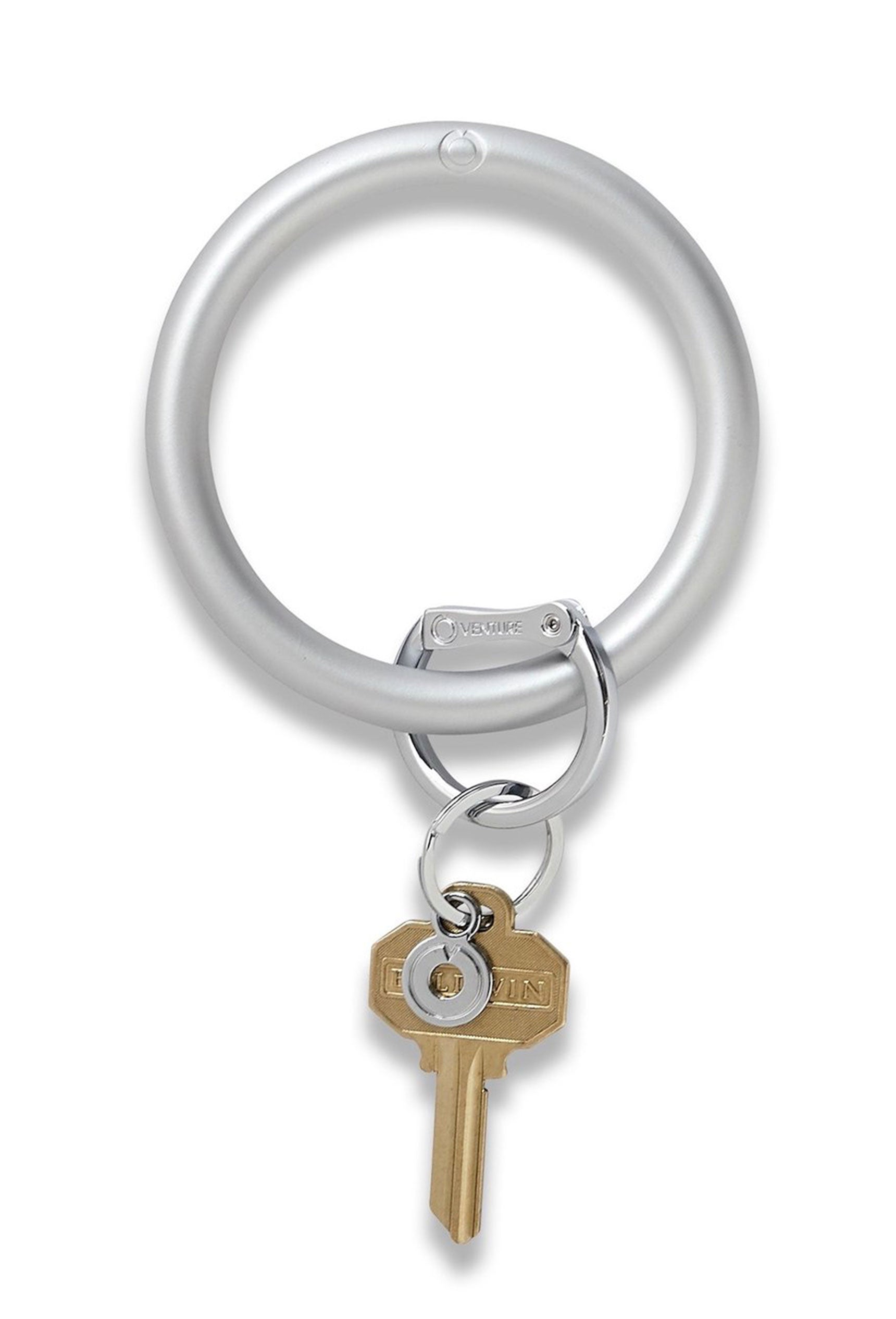 Silicone Key Ring in Pearlized Quicksilver