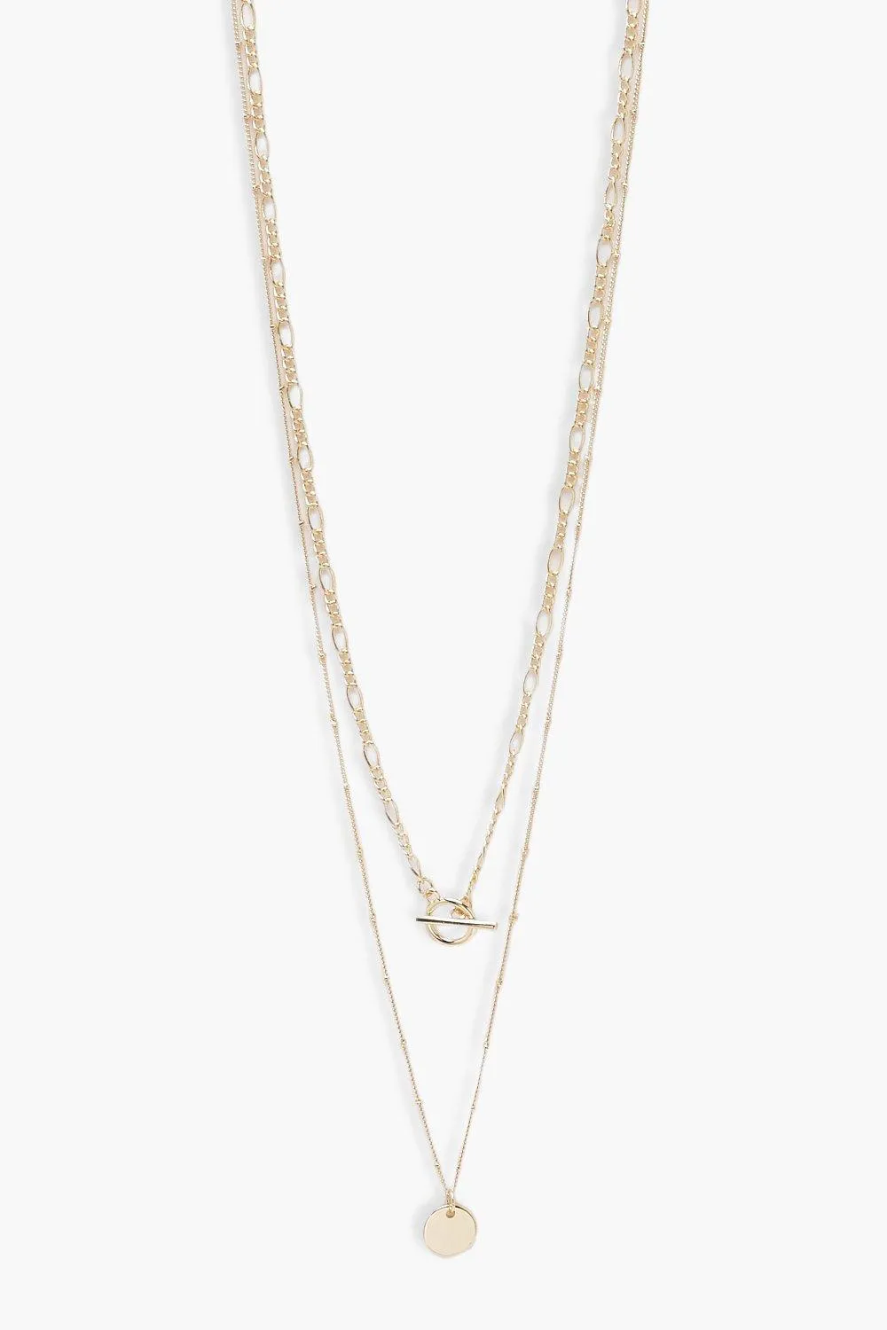 Simple T-bar Circle Layering Necklace