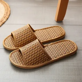 Slippers indoor wooden floor home linen slippers