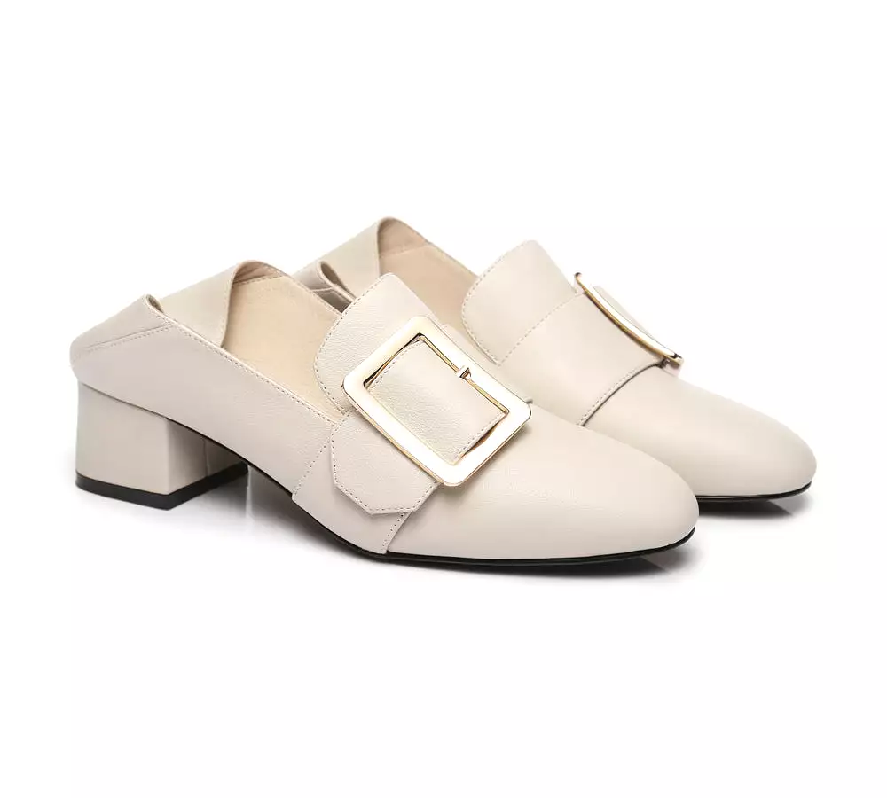 TARRAMARRA Leather Low Block Kitten Heels Sammi