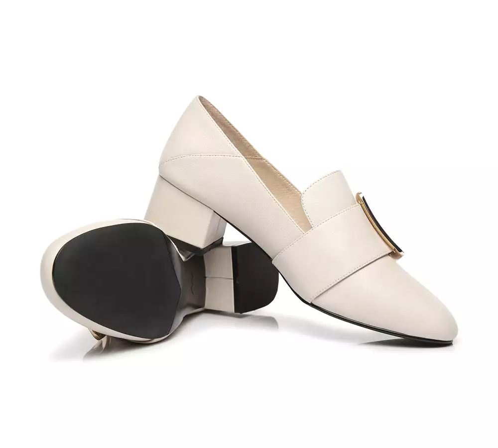 TARRAMARRA Leather Low Block Kitten Heels Sammi