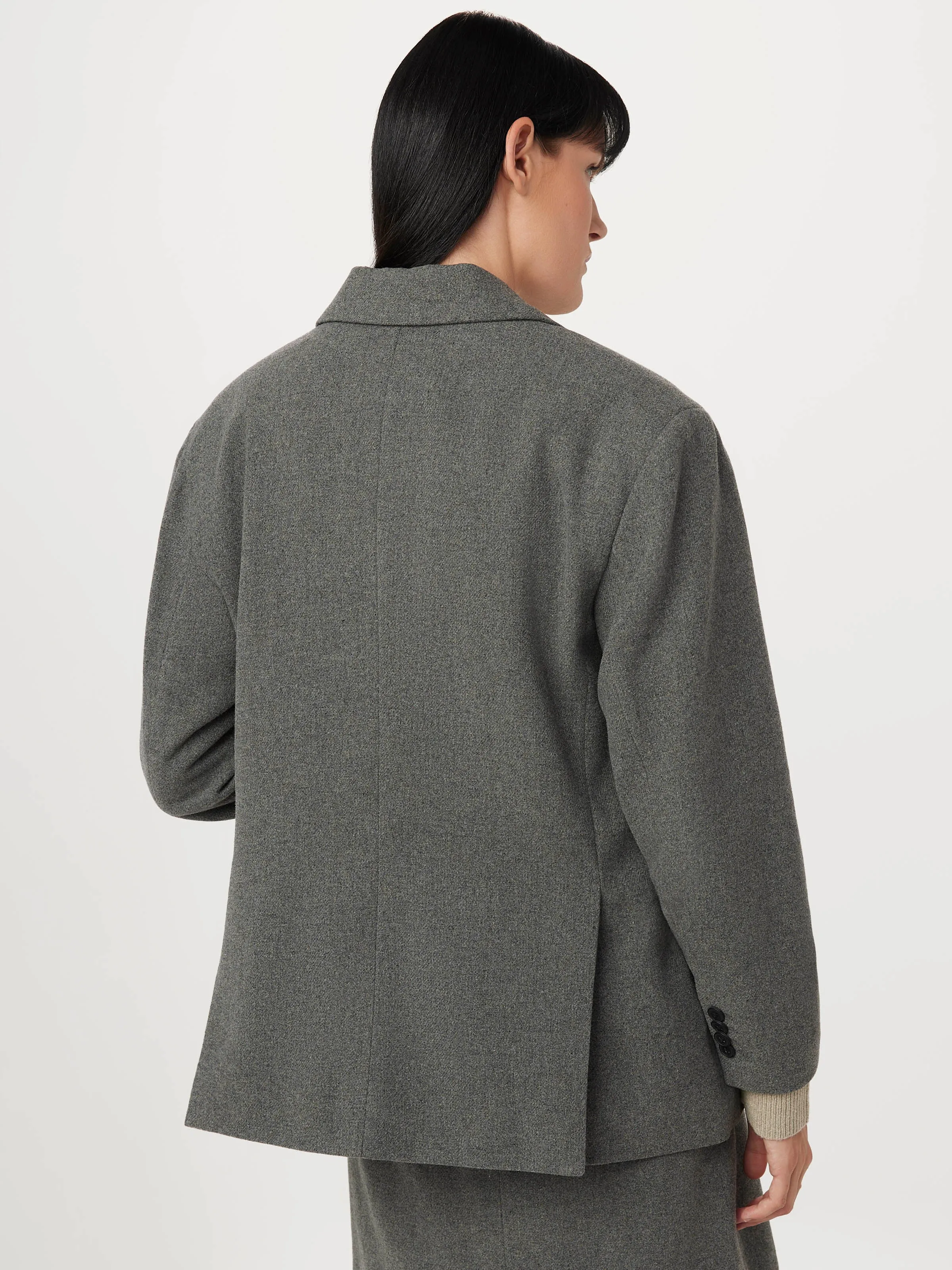 The Loose Recycled Wool Blazer in Grey Black