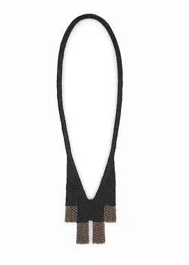 Two Tier Necklace | Black Linen