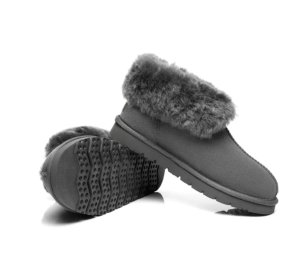 UGG Australian Shepherd Slippers, Australia Premium Double Face Sheepskin,Unisex Ankle Collar Slipper Mallow