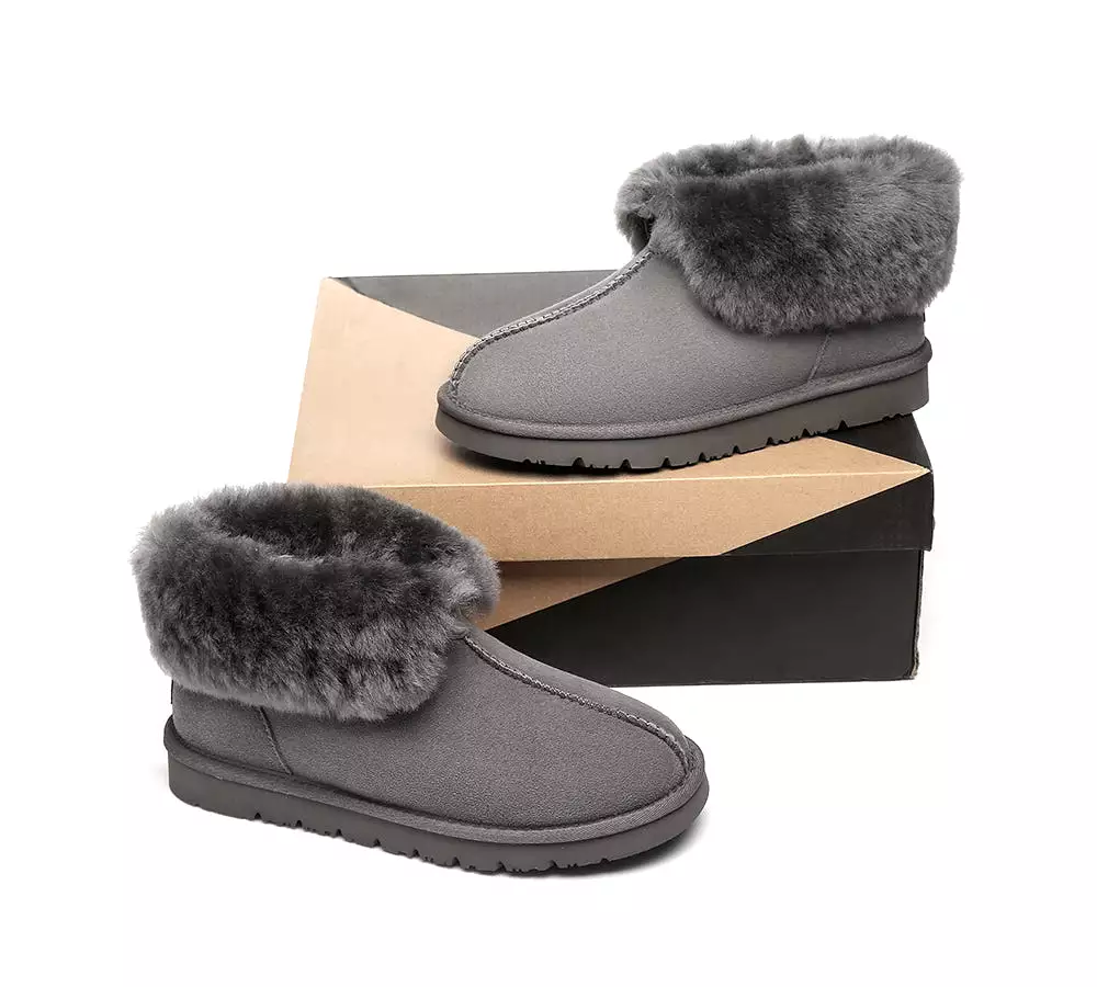 UGG Australian Shepherd Slippers, Australia Premium Double Face Sheepskin,Unisex Ankle Collar Slipper Mallow