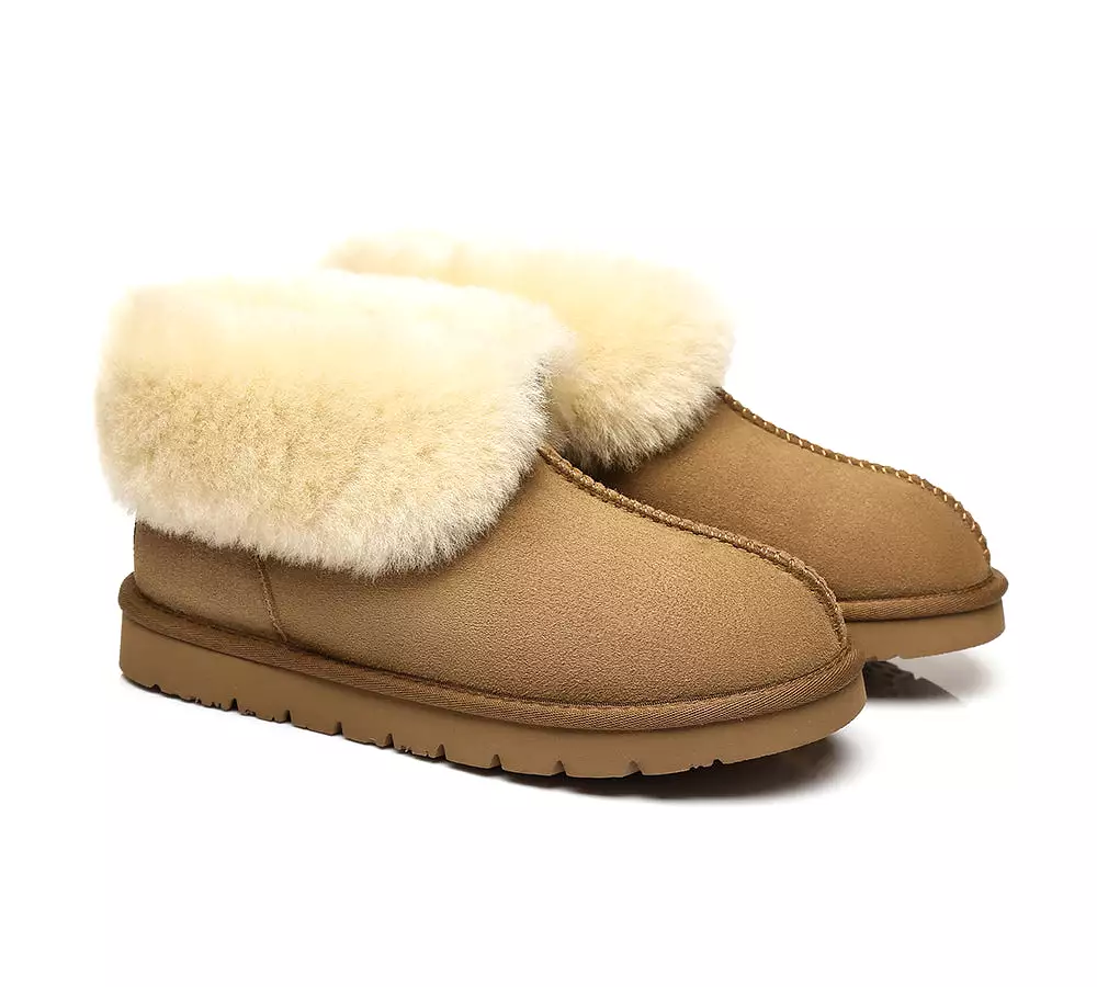 UGG Australian Shepherd Slippers, Australia Premium Double Face Sheepskin,Unisex Ankle Collar Slipper Mallow