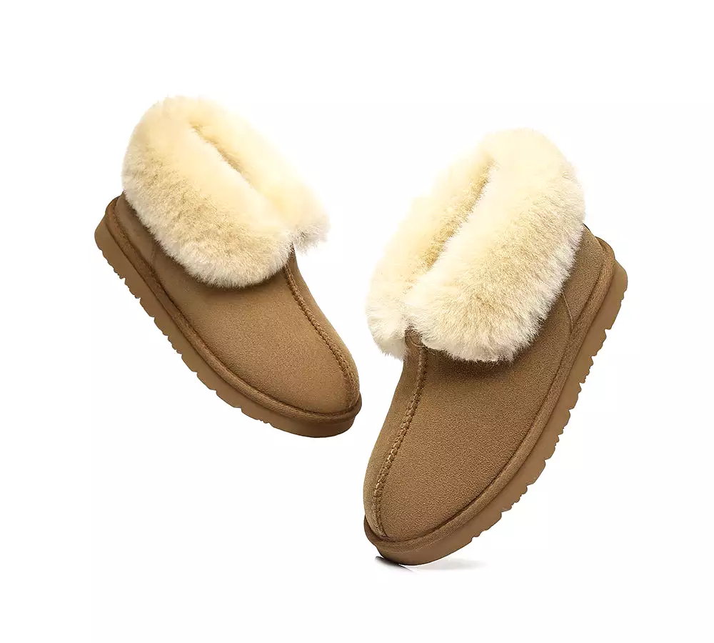 UGG Australian Shepherd Slippers, Australia Premium Double Face Sheepskin,Unisex Ankle Collar Slipper Mallow