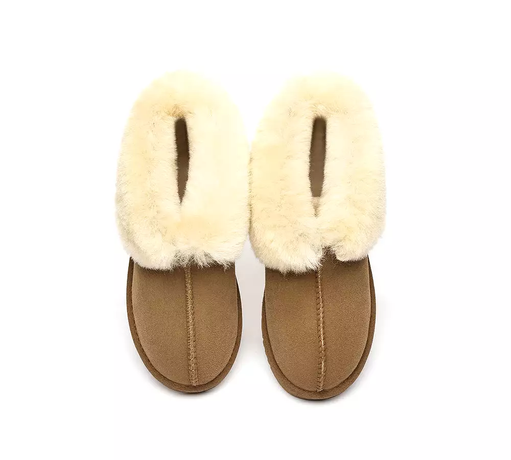 UGG Australian Shepherd Slippers, Australia Premium Double Face Sheepskin,Unisex Ankle Collar Slipper Mallow