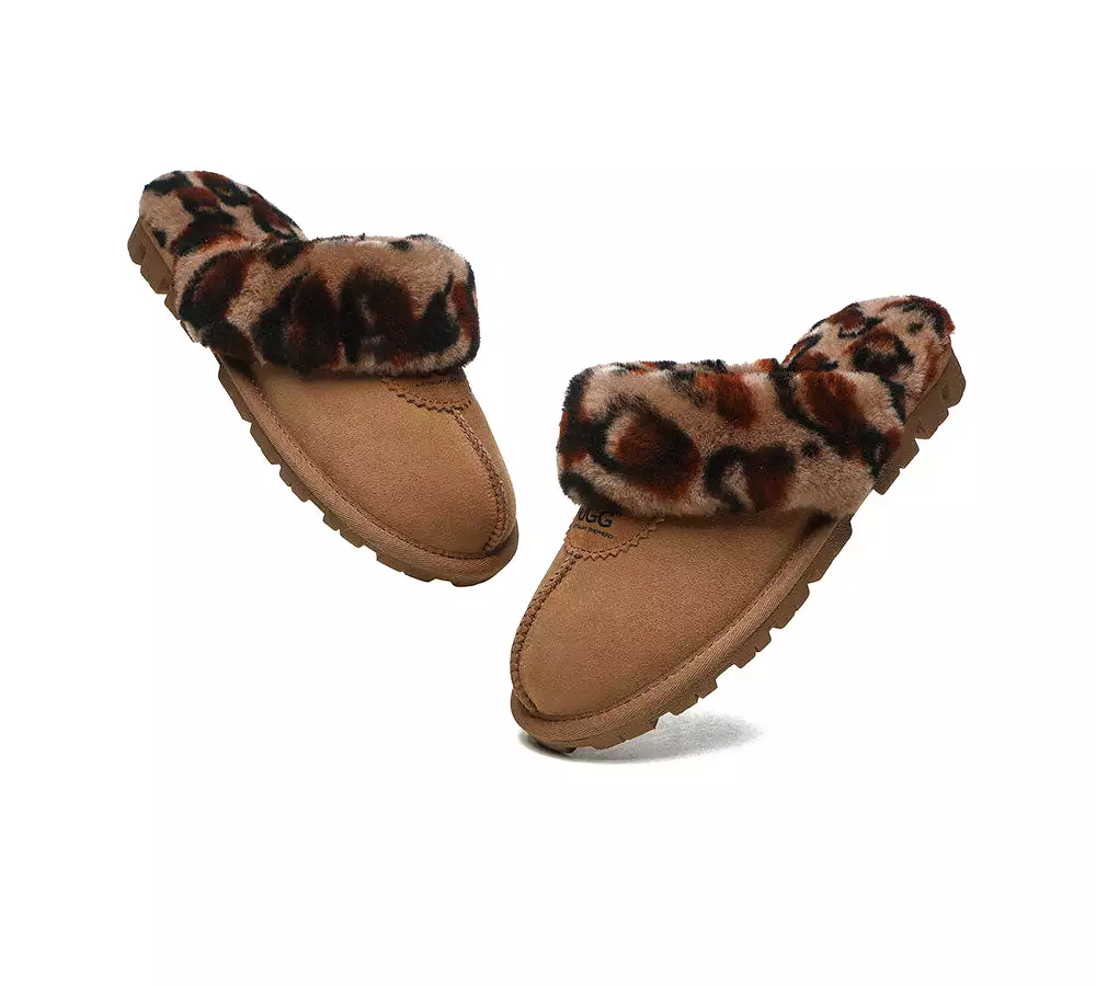 UGG Australian Shepherd Ugg Slippers Double Face Sheepskin Women Leopard Print Slipper