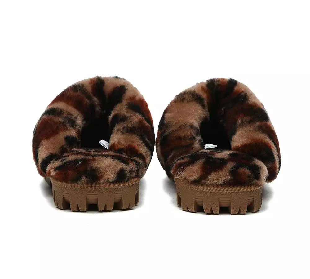 UGG Australian Shepherd Ugg Slippers Double Face Sheepskin Women Leopard Print Slipper