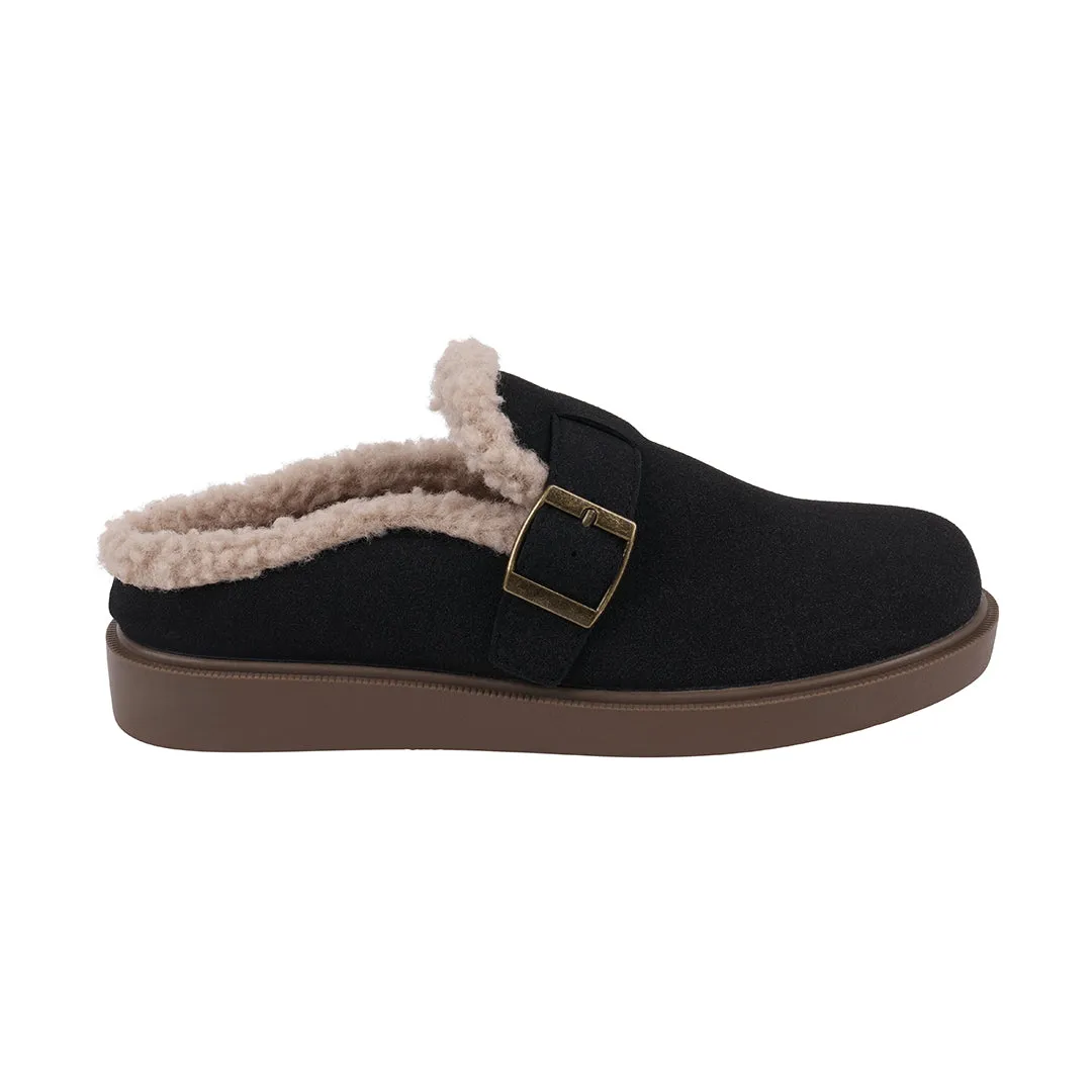 Vallery Black Mule Slippers: Cozy & Stylish Fall Footwear