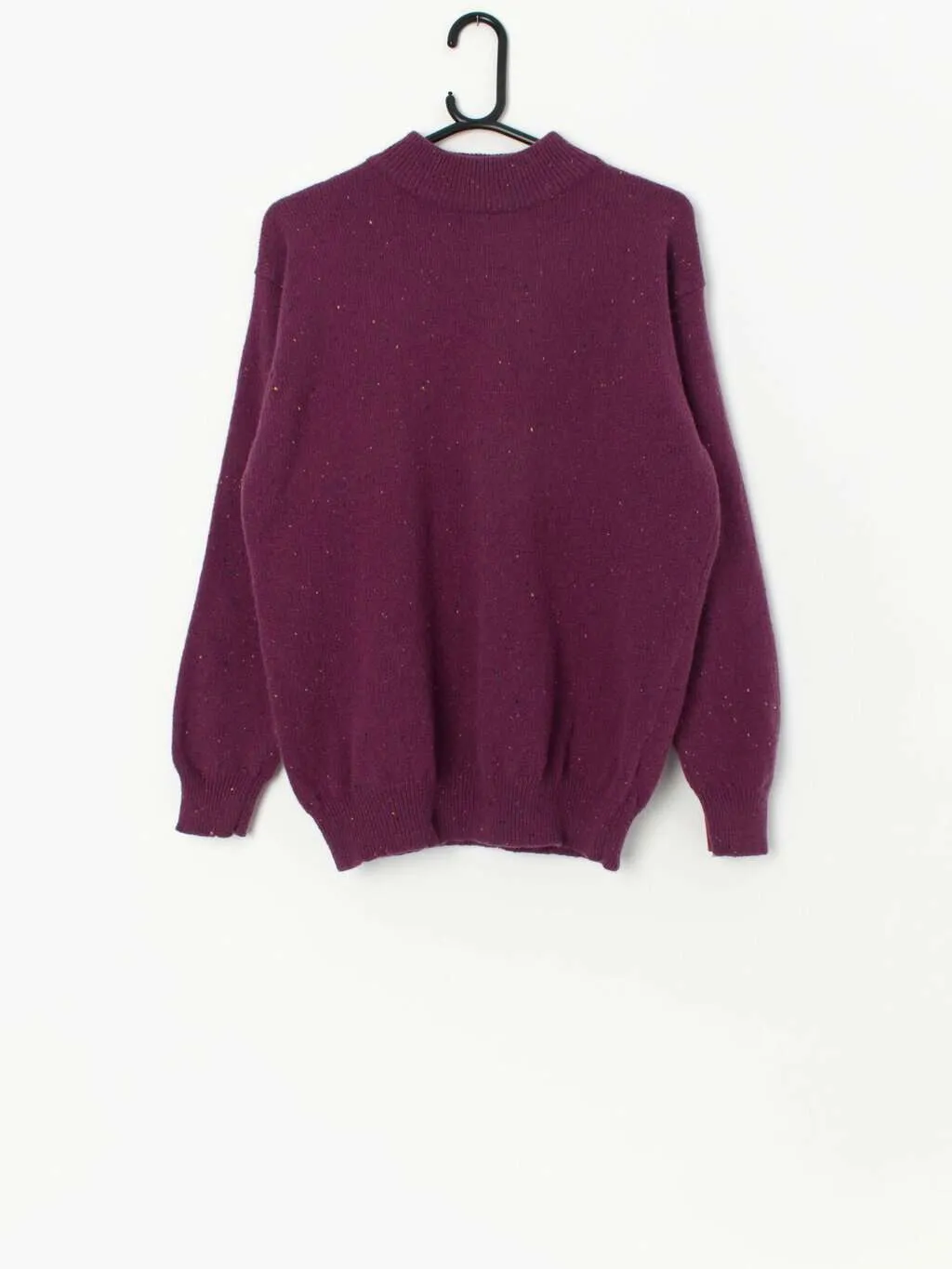 Vintage mottled purple knitted wool jumper – Medium