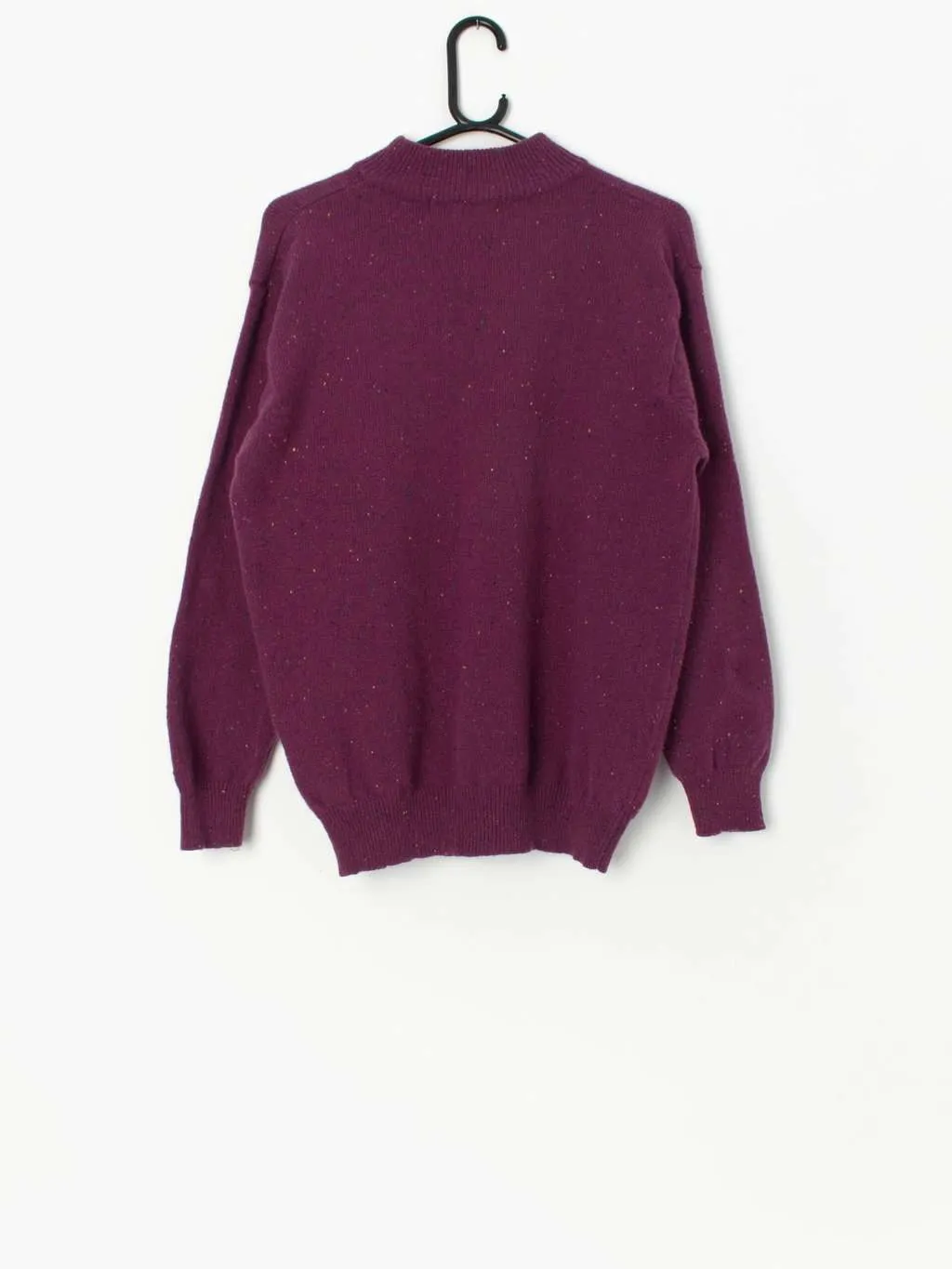 Vintage mottled purple knitted wool jumper – Medium