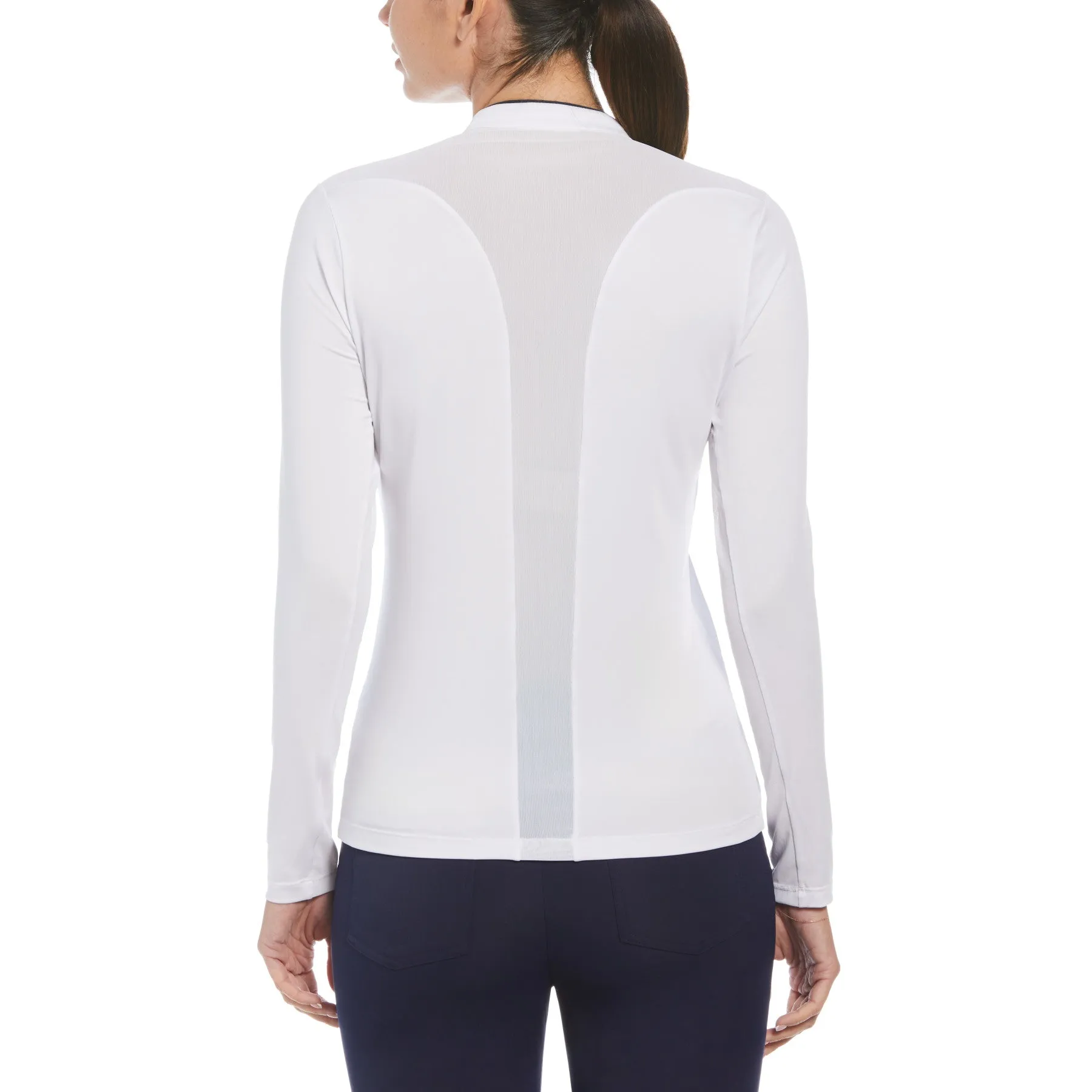 Women's 1/4 Zip Layering Long Sleeve Golf Shirt In Bright White