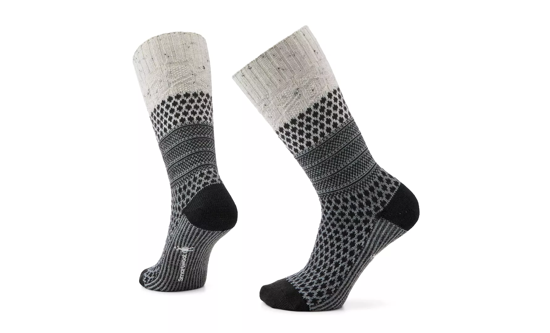 Women's Everyday Popcorn Cable Full Cushion Crew Socks - Natural Donegal