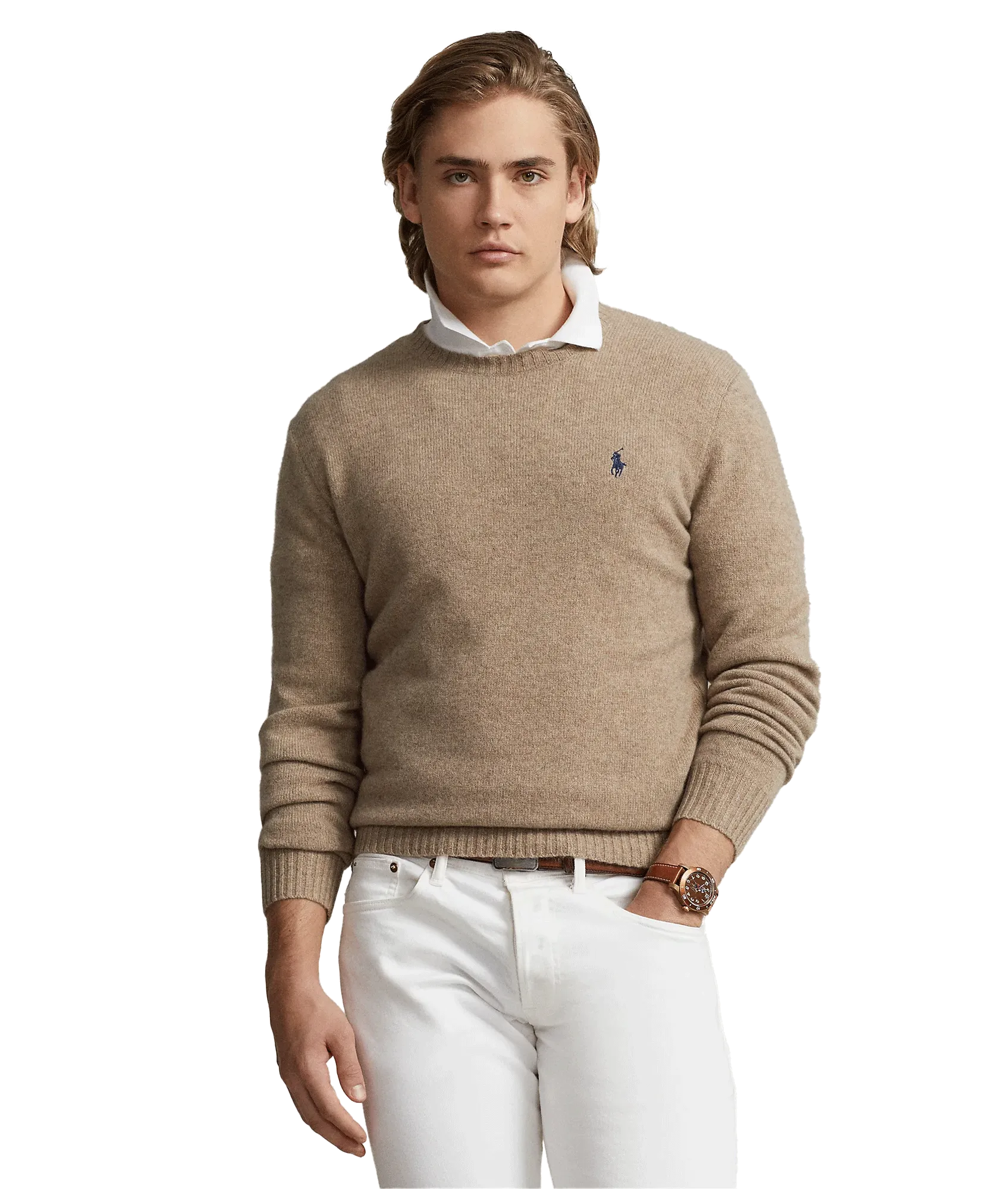 Wool-Cashmere Crewneck Jumper - Brown