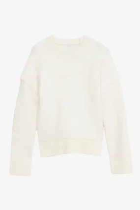 Wool Float Jacquard Long Sleeve Oversized Crewneck