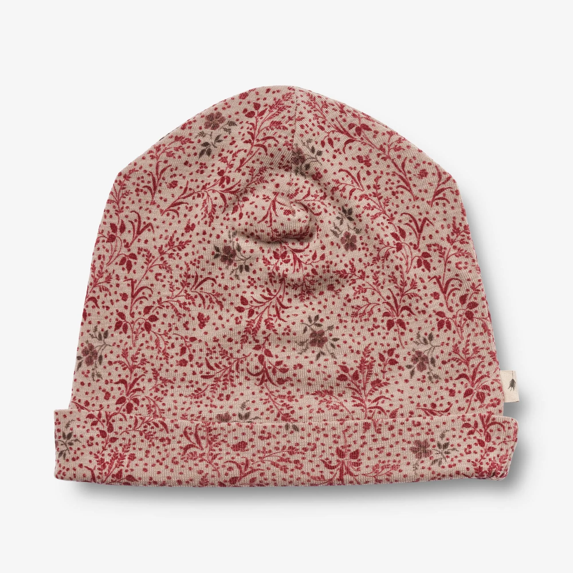 Wool Hat & Neckwarmer Arta - cherry flowers