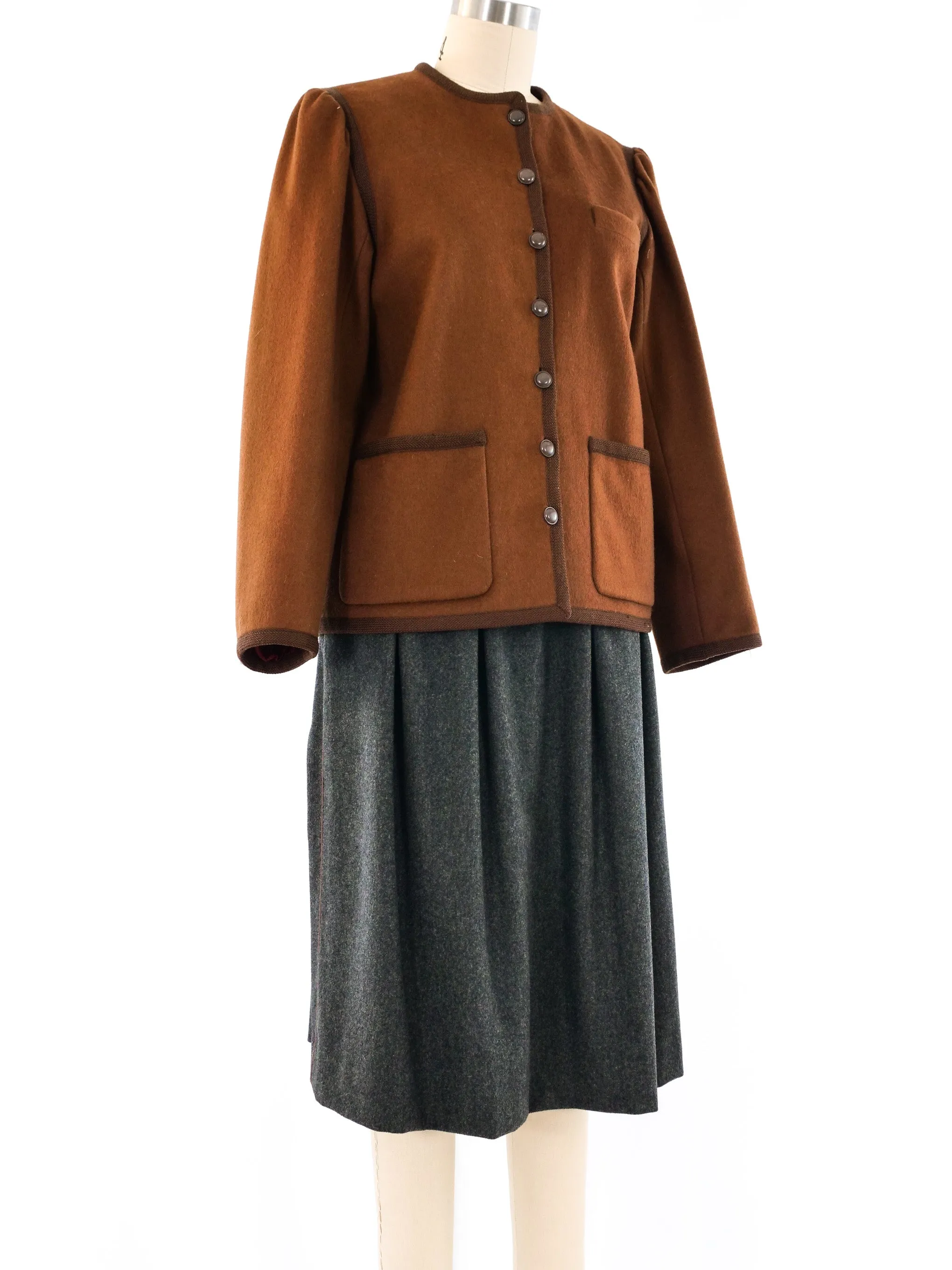 Yves Saint Laurent Russian Collection Wool Skirt Ensemble